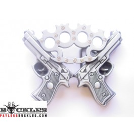Double Gun and Knuckle Belt Buckle
