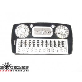 Rhinestone Keyboard Belt Buckle