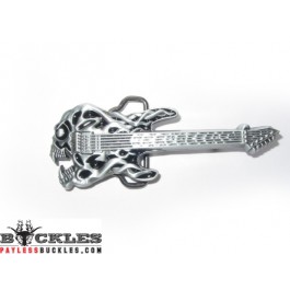 Skull Guitar Belt Buckle