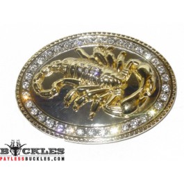 Western Rhinestone Scorpion Belt Buckle