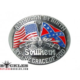 Confederate USA American Flag Southern Belt Buckle