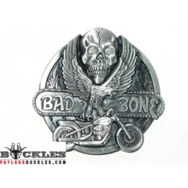 Bad To The Bone Biker Motorcycle Belt Buckle