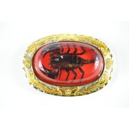 RED Real Scorpion Belt Buckle