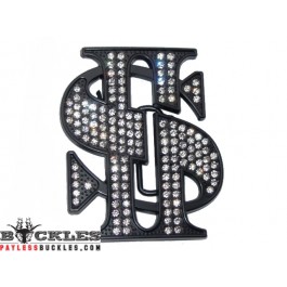 Rhinestone Dollar Belt Buckle
