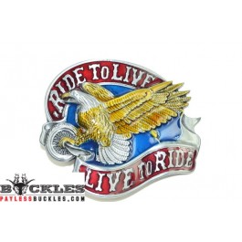 Ride to Live Live to Ride Motorcycle Biker Belt Buckle