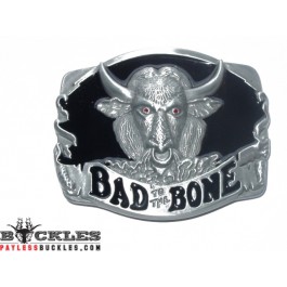 Motorcycle Biker Bad to Bone Belt Buckle