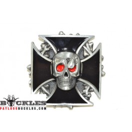 Skull on Iron Cross Belt Buckle