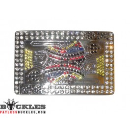 Rhinestone King of Spade Card Belt Buckle