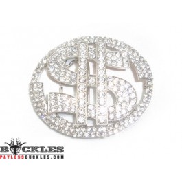 Rhinestone Dollar Belt Buckle