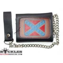 Confederate Flag Leather Chain Wallet