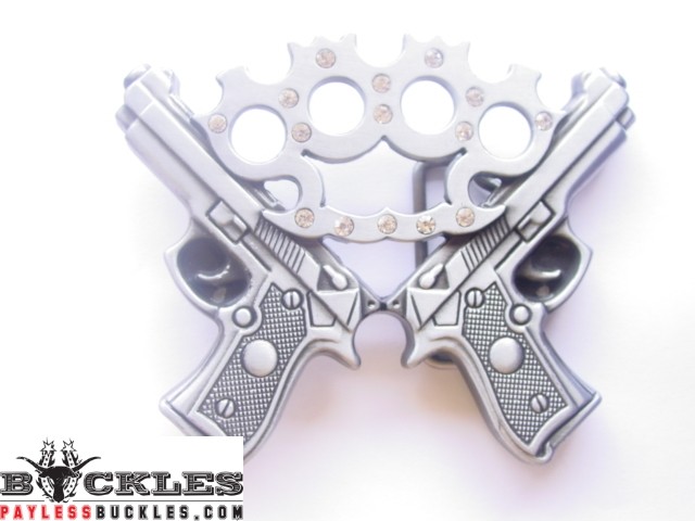 Double Gun and Knuckle Belt Buckle