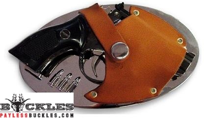 Snub Nose Gun Butane Lighter Belt Buckle