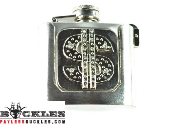 Dollar Flask Belt Buckle