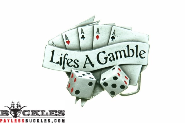Life is a Gamble belt Buckle -  Card Belt Buckle