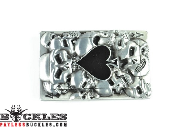 Skull Spade Ace Belt Buckle - Card Belt Buckle