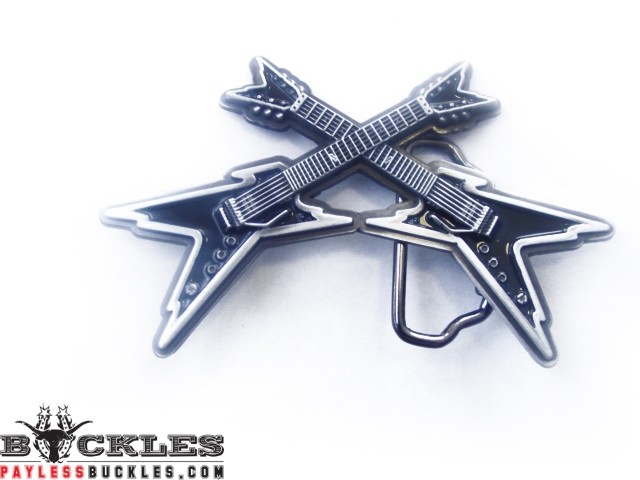 Double Electric Guitar Belt Buckle