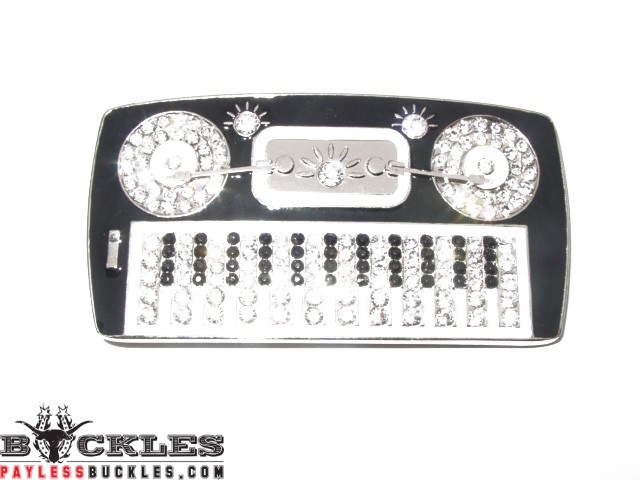 Rhinestone Keyboard Belt Buckle