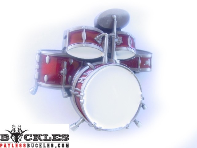 Drum Belt Buckle in Red