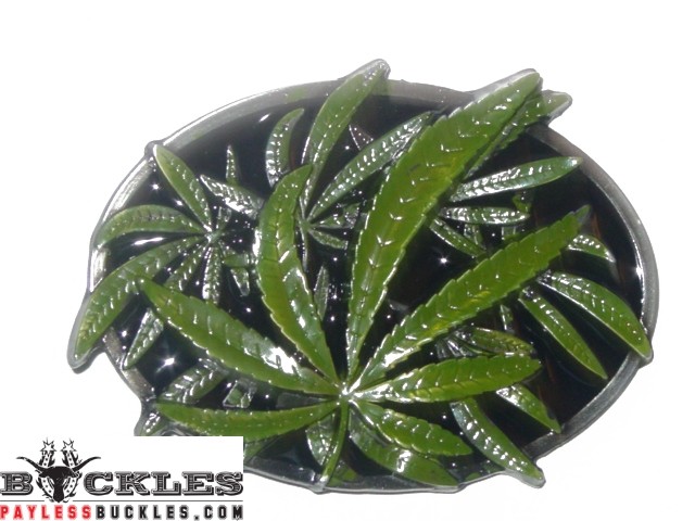 Marijuana POT WEED Belt Buckle