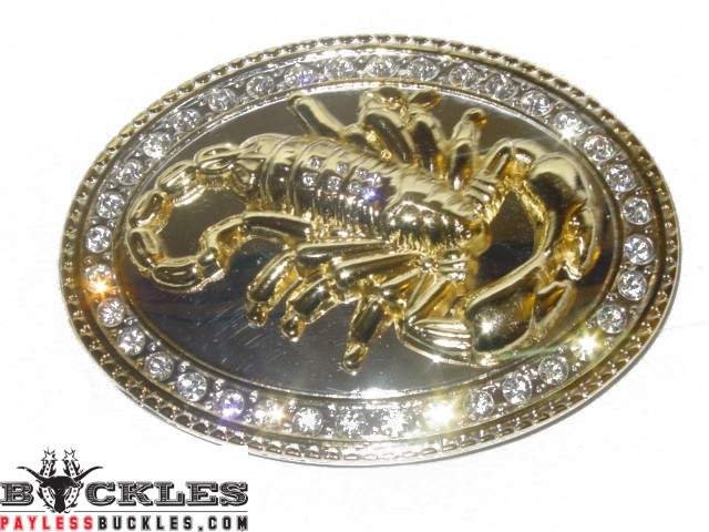 Western Rhinestone Scorpion Belt Buckle