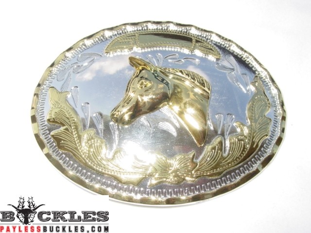 Western Horse Belt Buckle