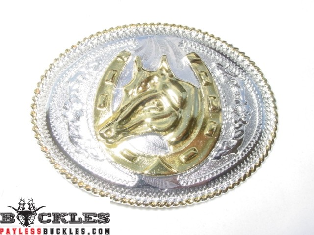 Western Horse Belt Buckle