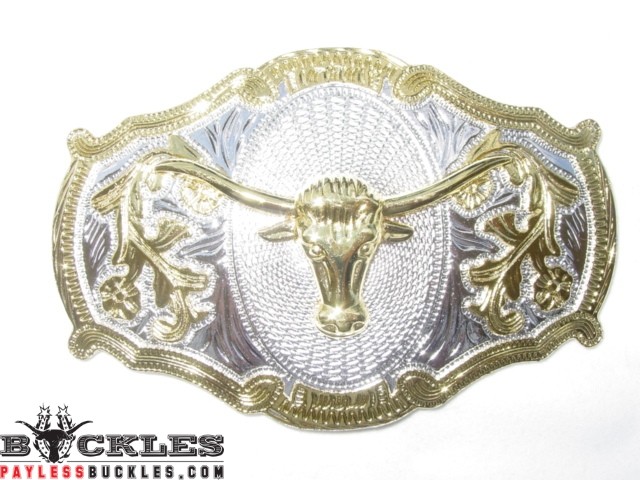 Western Longhorn Belt Buckle