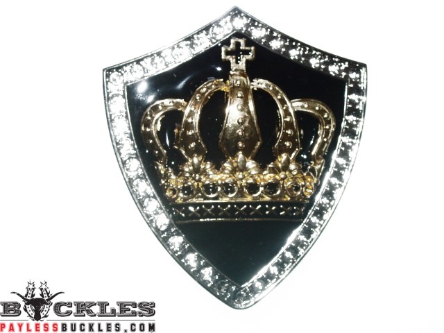 Rhinestone Crown Belt Buckle