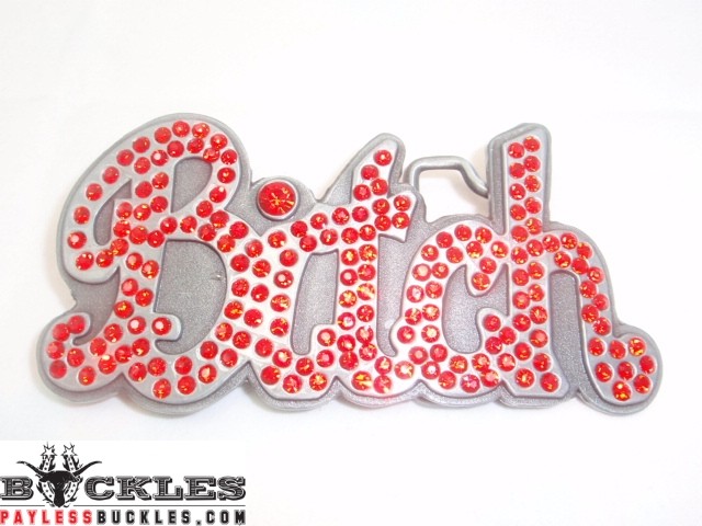 Rhinestone Bitch Belt Buckle