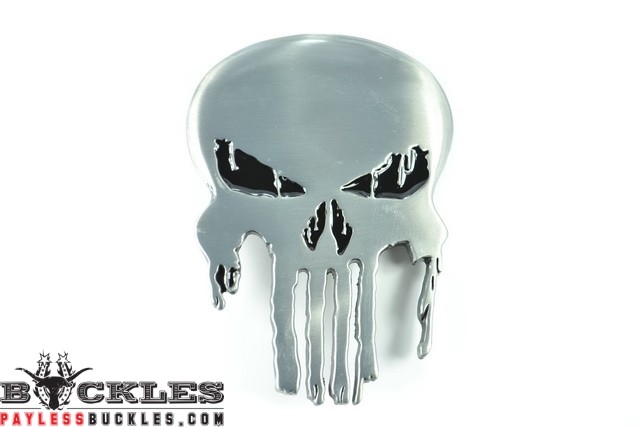 Silver Punisher Belt Buckle