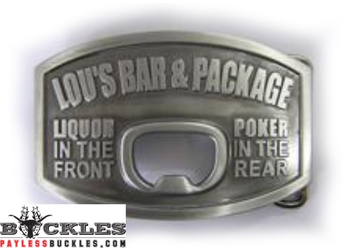 Lou's Bar Bottle Opener Belt Buckle