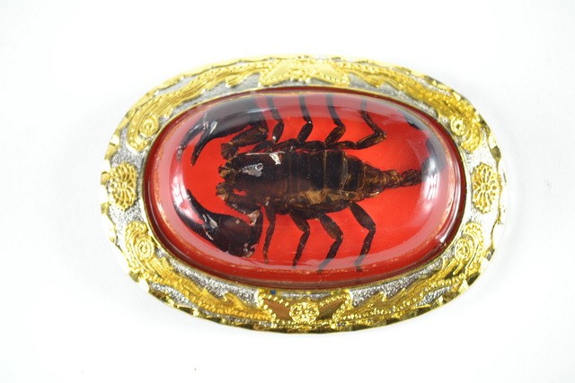 RED Real Scorpion Belt Buckle