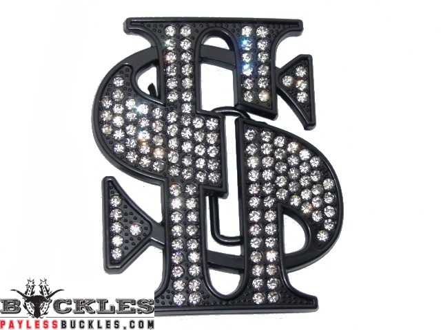 Rhinestone Dollar Belt Buckle