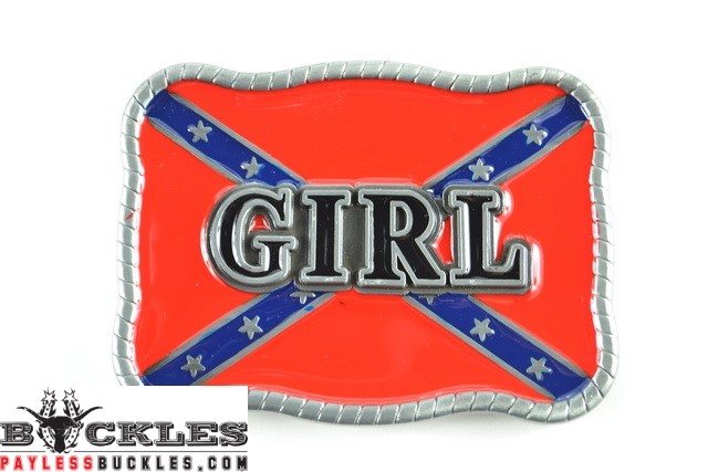 Girl Rebel Confederate Belt Buckle