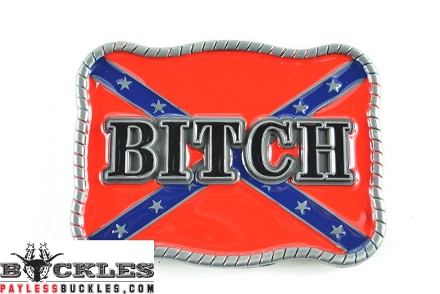 Bitch Rebel Confederate Belt Buckle