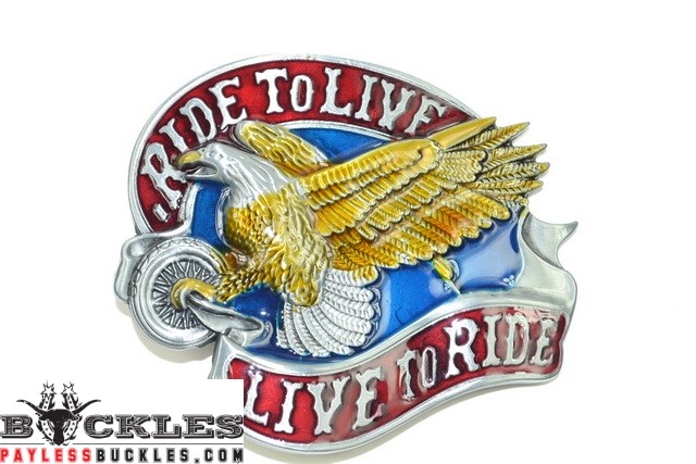 Ride to Live Live to Ride Motorcycle Biker Belt Buckle