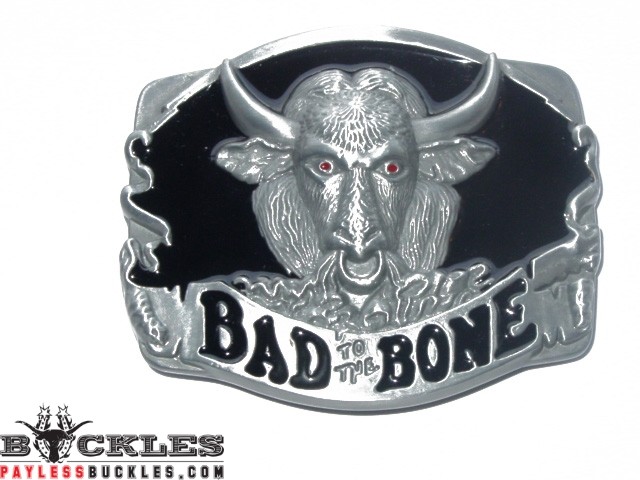 Motorcycle Biker Bad to Bone Belt Buckle