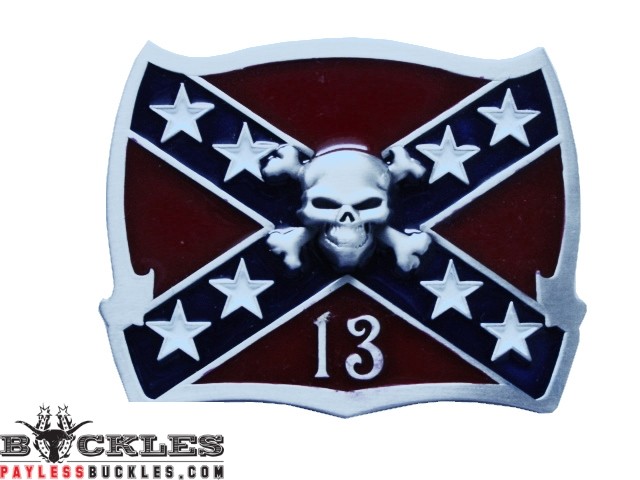 Rebel Confederate Flag Belt Buckle