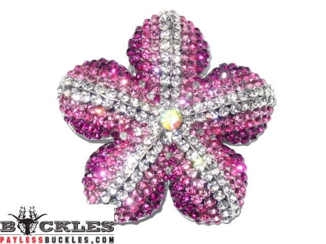 Rhinestone Flower Women Belt Buckle