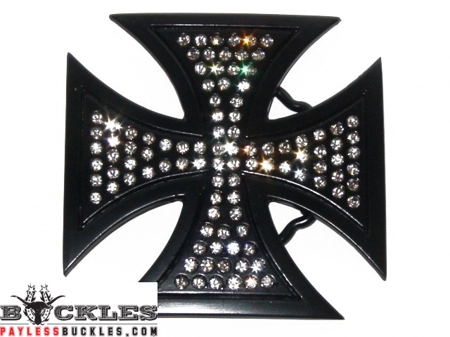 Rhinestone Cross Belt Buckle