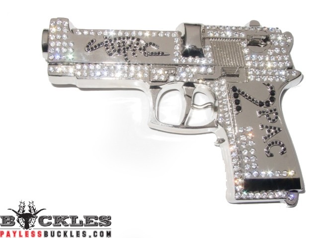 2Pac Rhinestone Gun Belt Buckle