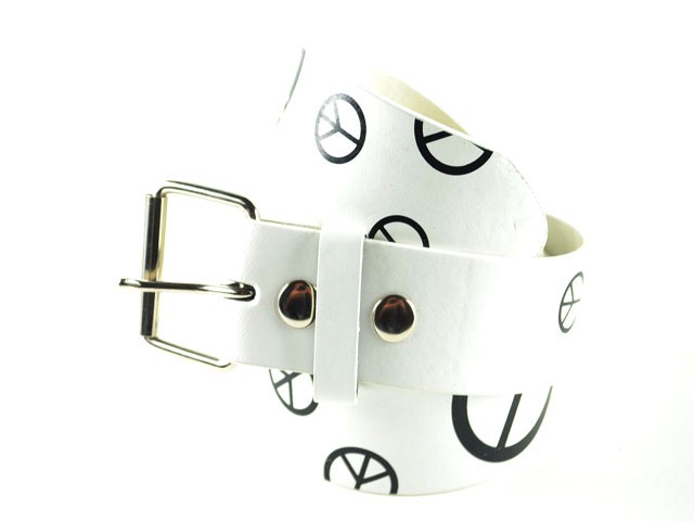 Peace Sign Print Belt