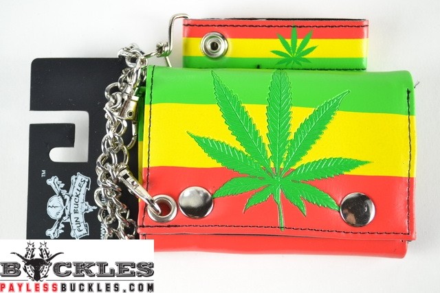 Marijuana Rasta Flag Chain Wallet