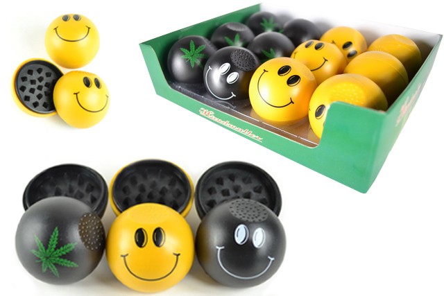 Package Deal - 12units Smiley Herb Grinders 2part - PKG-G007