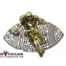 Rhinestone Sport Football Belt Buckle