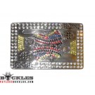Rhinestone King of Spade Card Belt Buckle
